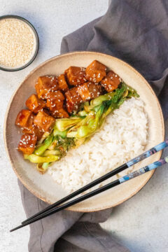 Teriyaki tofu és pak-choi